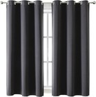 ChrisDowa Grommet Blackout Curtains for 42"W x 63"L (Pack of 2), Dark Grey 
