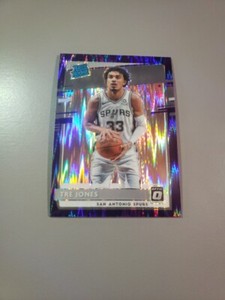 2020-21 Donruss Optic Tre Jones Rated Rookie Purple Shock RC #188 Spurs