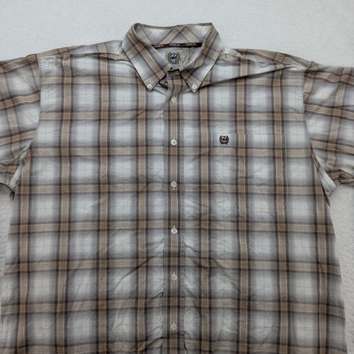 Cinch Hemd Herren Large kariert Button Down Western Rodeo Langarm braun Logo - Bild 2 von 10
