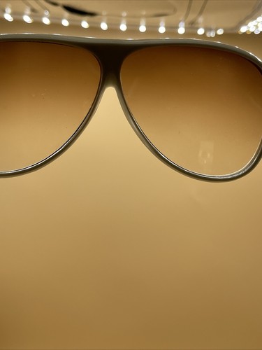 Vintage White Sunglasses Made in Japan 1960s Beatnik Gradient Lenses Brown - Picture 10 of 13