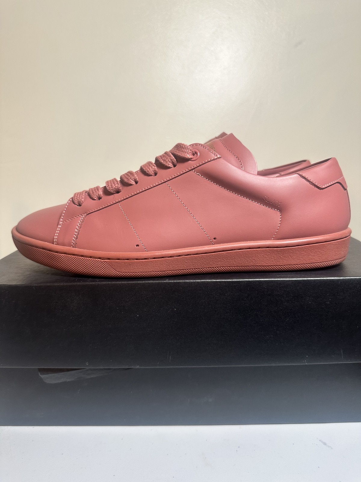 Saint Laurent Andy Sneaker bassa in pelle con lacci Mistic Rose EU 42 US 9