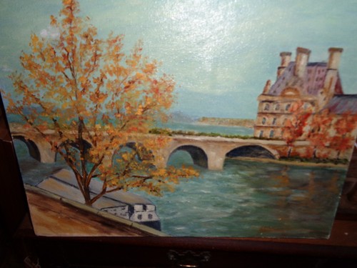 Óleo/Lienzo: Rivers Edge and Bateaux" Rose Wesisjanson-Abril 1974-Gran Primavera - Imagen 12 de 12