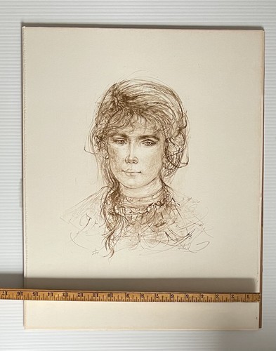 Arte litográfico Edna Hibel "Retrato de una niña" firmado a mano edición limitada - Imagen 3 de 6