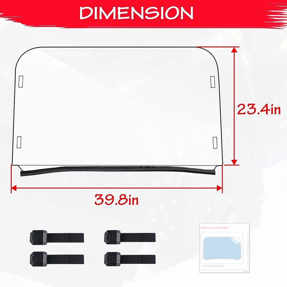 Full Windshield Scratch-Resistant For Polaris RZR 570 800/4 800S XP 900/RZR 570 Foto 3 de 4
