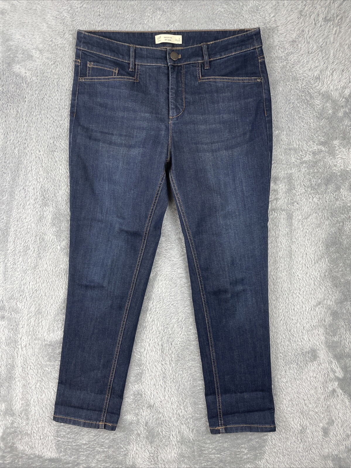 J. Jill Jeans Women's Petite 8P Blue Smooth Fit Slim Ankle Stretch Denim Pants