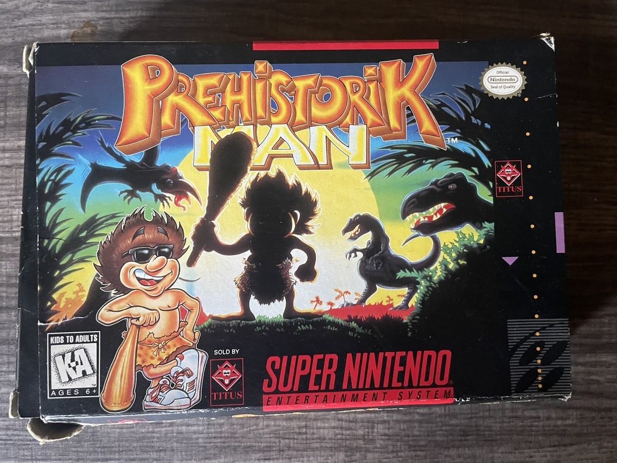 Prehistorik Man SNES Super Nintendo CIB Complete in Box Prehistorik Man SNES Super Nintendo CIB Complete in Box