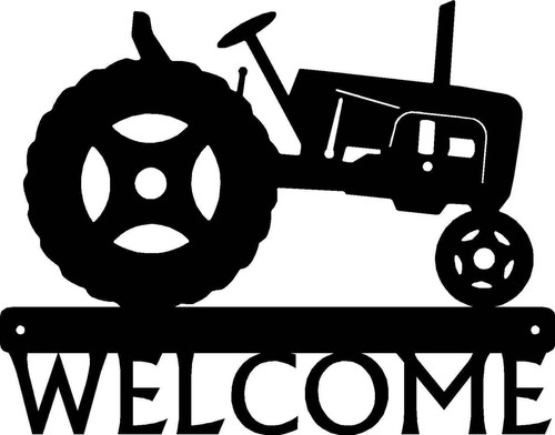 Letrero de bienvenida de tractor #28 con nombre - Hecho en América - Decoración exterior - Imagen 2 de 3