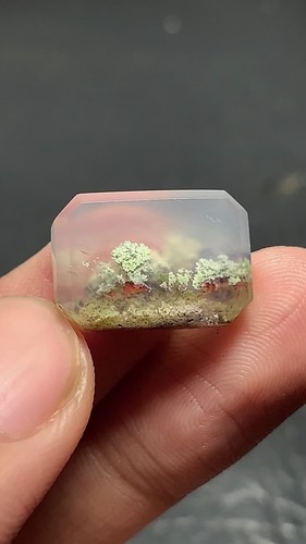 Tiny Scenic Moss Agate Cabochon 17x12x4.5mm High Quality 10.5 ct - Video 1 of 1