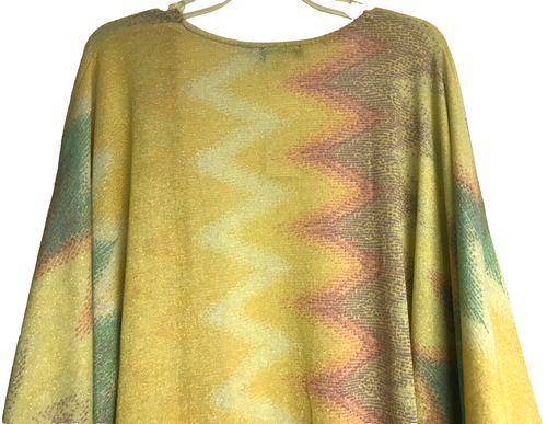 Iman NEW Open Front Cardigan 3XP Glitter Yellow Black Oversized - Picture 8 of 10
