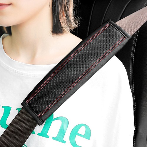 1 or 2 Leather Car Seat Belt Cover Strap Pad Shoulder Comfort Cushion Harness  - Bild 8 von 26