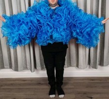 Light Blue Organza Ruffle Coat Drag Queen - Burlesque - Pride 