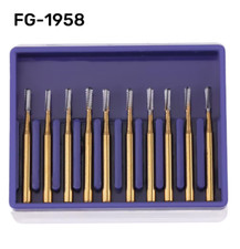 10Pcs FG-1958 High Speed Dental Tungsten Steel Carbide Crown Metal Cutting Burs