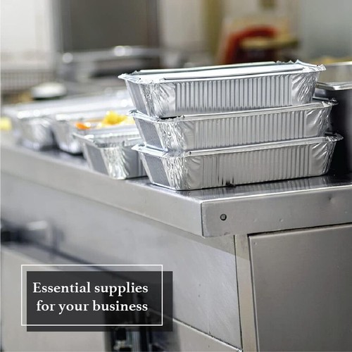 Aluminium Foil Tray Microwave Safe NonToxic Disposable Food Containers with Lids - Picture 9 of 9