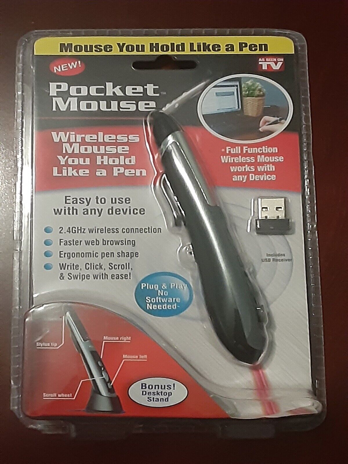 USB Wireless Optical 2-in-1 Digital Pocket Mouse Pen As Seen On TV