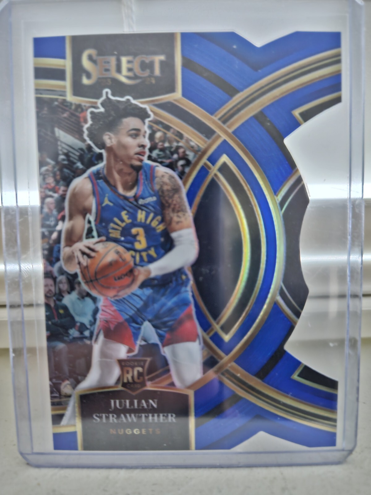 Julian Strawther 2023-24 Select Premier Level Blue Prizm Die-Cut Rookie RC /249