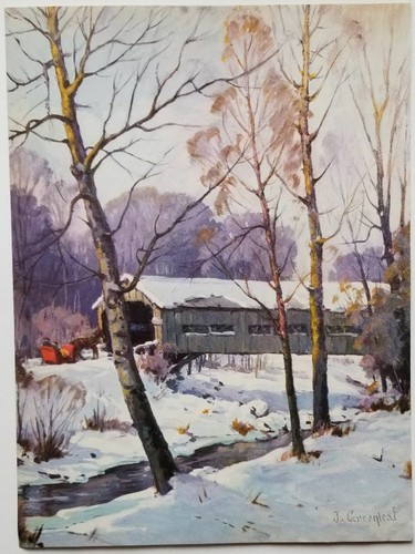 Winter Scenes Qty 6 1950 Small Art Prints by J. Greenleaf - Picture 7 of 9