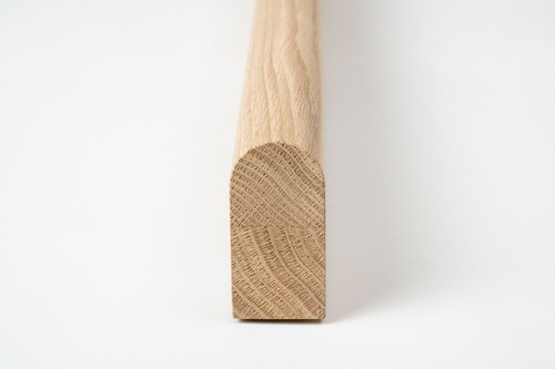 Handlauf Treppengeländer Wandhandlauf Pfoste Stange Grif Eiche 4x8cm halbrund - Bild 6 von 14