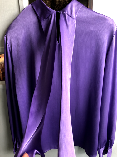 Lila Langarm Polyester Bluse Größe 12 - Habrdashery Collection by Personal - Bild 2 von 11