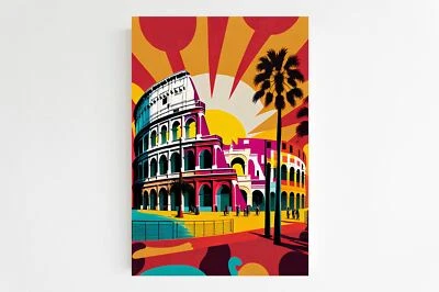 Wanddeko Orte & Sehenswürdigkeiten - Kolosseum in Rom, Pop Art - Poster - Bild 1 von 3