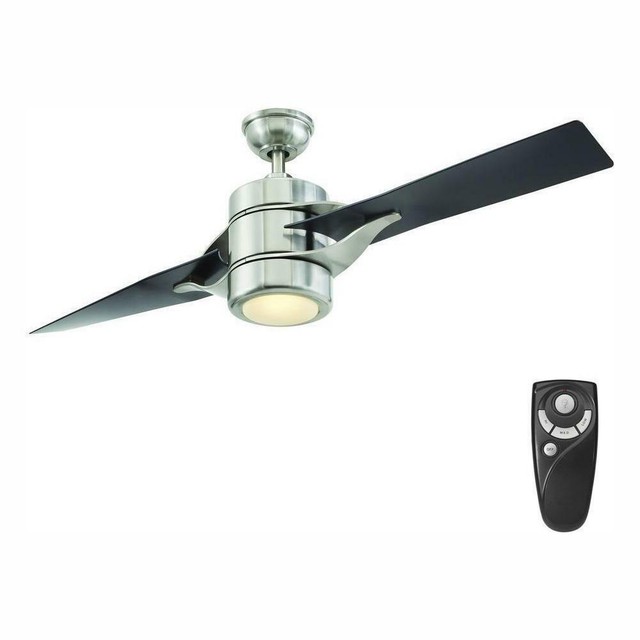 52 In Led Indoor Brushed Nickel Ceiling Fan With Light Kit And Remote Control