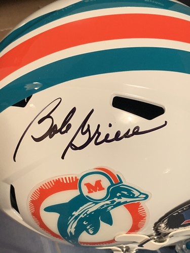 Bob Griese Miami Dolphins 80-96 Auto Speed Replica Full Size Helm Beckett - Bild 2 von 4