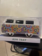 Hippie Flower Bus Ceramic Ashtray  NEW