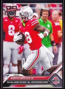 Marvin Harrison Jr Ohio State 100 Yard Games tie Cris Carter 2023 Bowman U Now 3