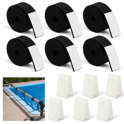#ad #ad Pool Reel Straps Kit 6 Pack Solar Cover and Clips Cover