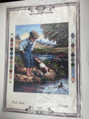 Krif Mark Arian Slowpoke Needlepoint Canvas Needleart Mania 17.5” By 21.5” - Picture 1 of 6