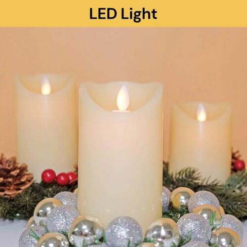 3Pcs Flameless LED Candles Battery Operated Flickering Flame Remote & Timer Gift - Picture 4 of 13