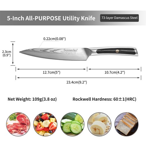 9Pcs Kitchen Knives Set Japanese Knife Damascus Steel Chef Knife Santoku Slicing - Picture 19 of 97