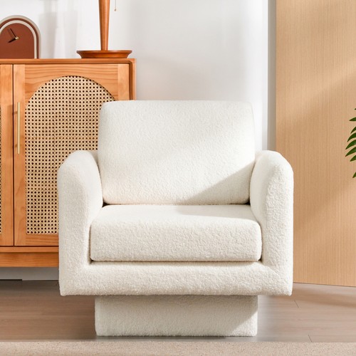 Modern Accent Chair Teddy Upholstered Lounge Arm Chair Lounge Sofa Club Chair US - Picture 3 of 10