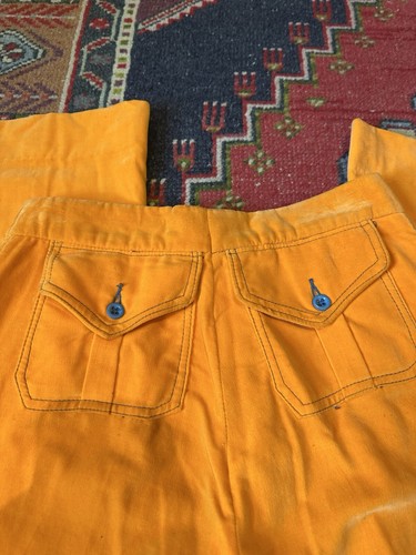 Vintage Rare 1970s Jeff banks Orange Velvet Flares Dandy Psych Carnaby Street - Picture 7 of 8