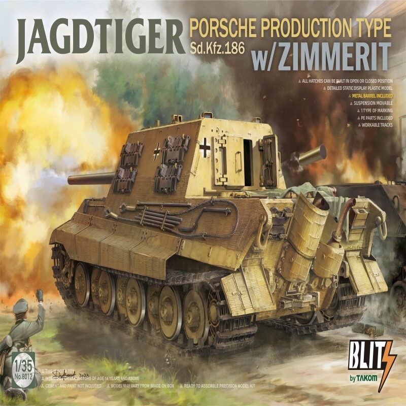 ta--ko TAKOM 8012 1/35 Scale JagdTiger Sd.Kfz. 186 Production Type