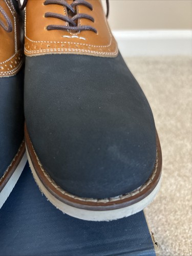 BASS John US 13 Navy & Brown Cushioned laced Up Mens Shoes - Picture 13 of 17