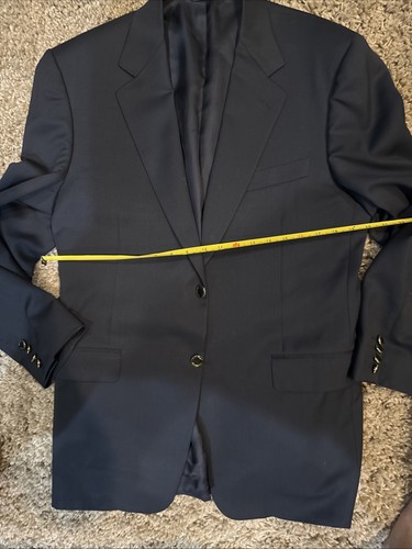 CANALI for Bloomingdales - Men's blue navy plaid blazer Size 52 - Picture 7 of 14