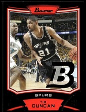 2008-09 Bowman Draft Picks & Stars Relic Card Tim Duncan San Antonio Spurs #21