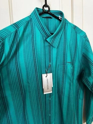 Vestopia Long Sleeve Striped Shirt Teal Black Size L - product listing photo