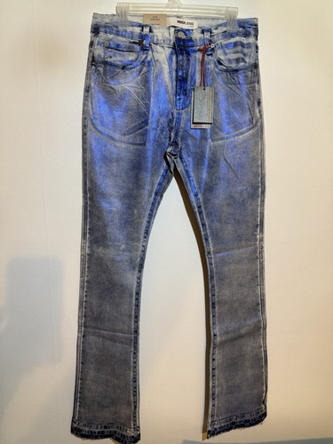 ARMOR JEANS Foil Washed BLUE STACKED Denim Jeans ASJO8 32X36 - Brand New - Picture 1 of 5