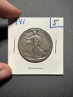 1941 Walking Liberty Half Dollar, 90% Silver