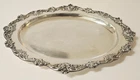 Gorham Sterling Silver Oval Serving Tray 16” 769g A4718 Floral Scroll Rim .925