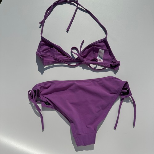 Eres Bikini Set Tie Triangle Top & Hipster Bottoms 38 FR US 6 EUC Purple Orchid - Picture 6 of 10