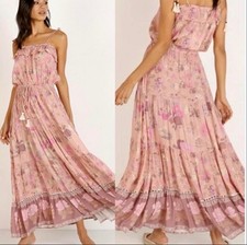 SPELL & THE GYPSY COLLECTIVE Wild Bloom Pink Strappy Maxi Dress Size large.