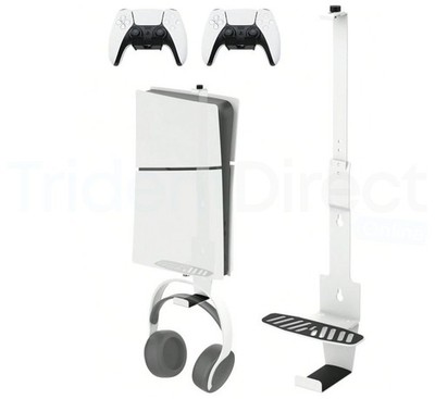 PS5 Gaming Console Slim Wall Mounting Kit, 2x Controller Mounts, Headphone Hook