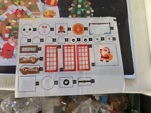 Plaxsoon Christmas Gingerbread House Building Blocks Toy Set with LED Lights, - Picture 8 of 10