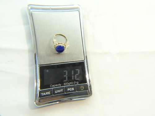 Beautiful 14 K Yellow Gold Deep Blue Lapis Lazuli Oval Classic Sz 5 Ring - Picture 24 of 24