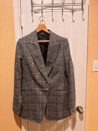 Banana Republic Brooke karierter Captain’s Blazer schwarz kariert Gr. 12 Tall - Bild 3 von 15