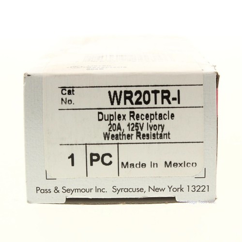 Pass and Seymour WR20TR-I Ivory 20A Tamper Weather Resistant Receptacle 5-20R - Picture 6 of 6
