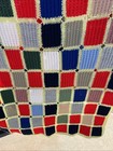 Vintage Patchwork Blanket Knitted Crochet Throw Granny Squares 47x80”