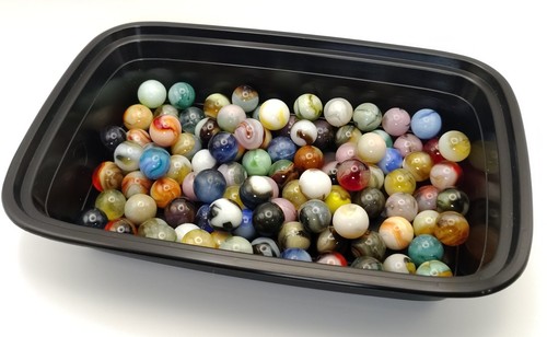 1lb assorted 5/8" Jabo Marbles 4x6" bag 9.5+ UV - Picture 3 of 6